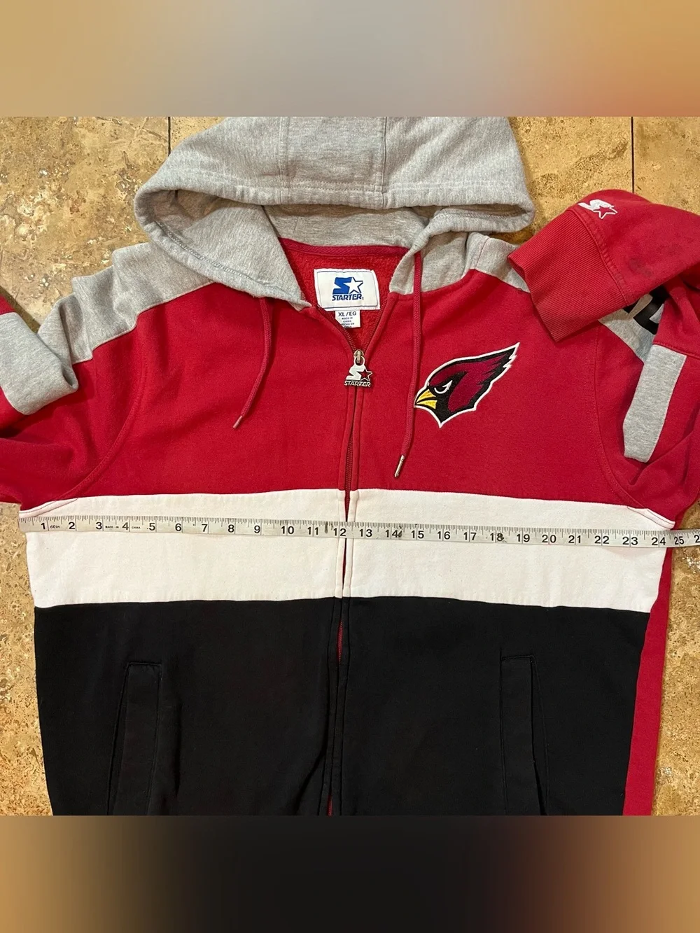 Starter Arizona Cardinals NFL Men’s Full Zip Hoodie Jacket XL